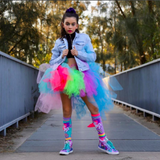 MADMIA Mini Pony Girls Knee High Socks - Kids & Adults Ages 6-99 (Crazy Sock Day)