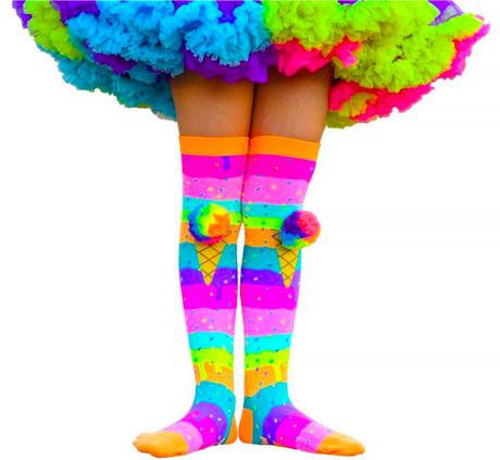 MADMIA Icecream Kids & Adults Long Knee High Socks - Girl’s Pair - Multicolour