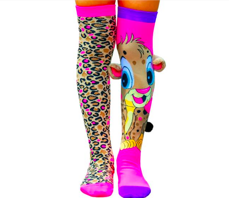 MADMIA 4-Pack Bunny Koala Cheetah & Daisy Knee High Socks - Toddlers Ages 3-5 (Crazy Sock Day)