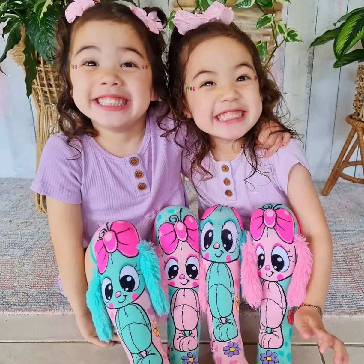 MADMIA Bunny Knee High Socks - Kids & Adults Ages 6-99 (Crazy Sock Day)