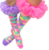 MADMIA Mermaid Frills Knee High Socks - Toddlers Ages 3-5 (Crazy Sock Day)