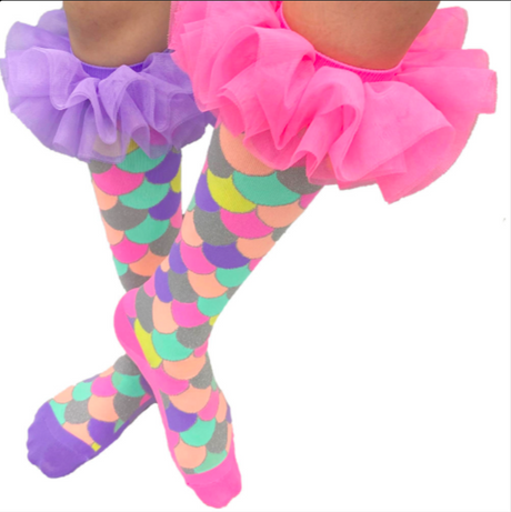 MADMIA 4-Pack Mermaid Girls Knee High Socks - Kids & Adults Ages 6-99