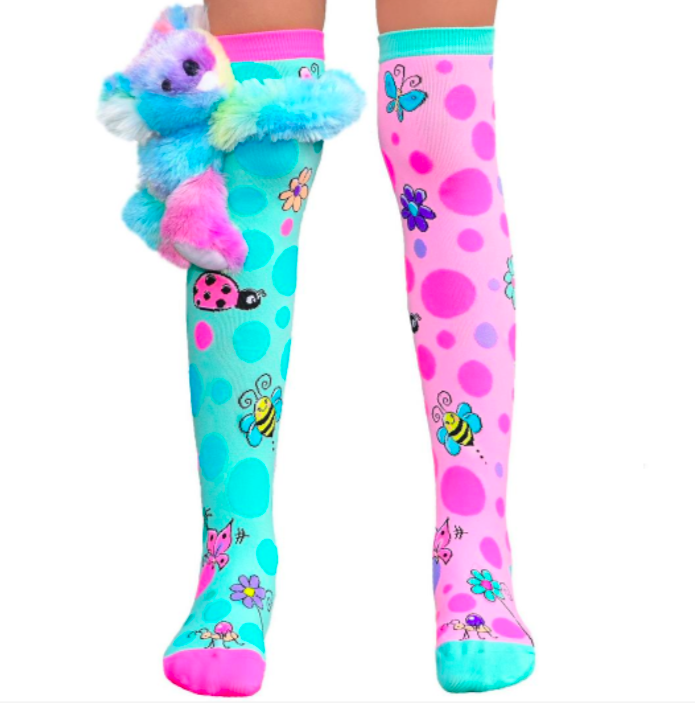 MADMIA Hug Me Koala Girls Knee High Socks - Toddlers Ages 3-5 (Crazy Sock Day)