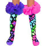 MADMIA Magic Frills Knee High Socks - Toddlers Ages 3-5 - Stars Hearts & Tulle (Crazy Sock Day)
