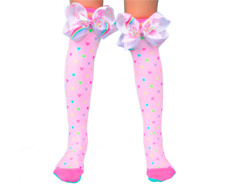 MADMIA Sprinkles Socks Toddler Long Knee High Socks - Girl’s Pair - Pink