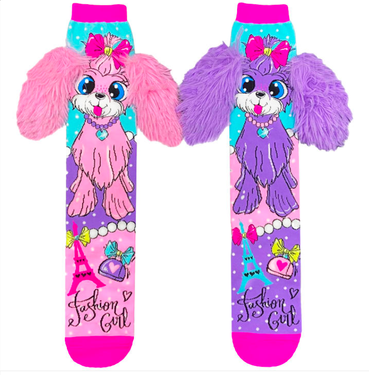 MADMIA Coco in Paris Girls Knee High Socks - Toddlers Ages 3-5 (Crazy Sock Day)
