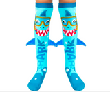 MADMIA Shark Boys Knee High Socks - Kids & Adults Ages 6-99 (Crazy Sock Day)