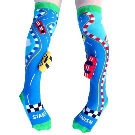 MADMIA 3-Pack Racing Cars Ninja & Video Game Boys Knee High Socks - Toddlers Ages 3-5