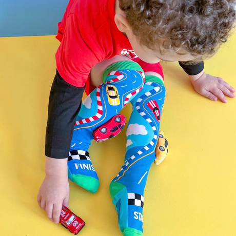 Madmia Racing Cars Kids/Toddler Comfortable/Playful Breathable Socks 3-5y
