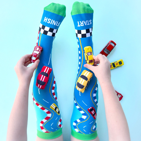 Madmia Racing Cars Kids/Toddler Comfortable/Playful Breathable Socks 3-5y