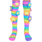 MADMIA Oopsie Daisy Knee High Socks - Toddlers Ages 3-5 - Plush Flower (Crazy Sock Day)