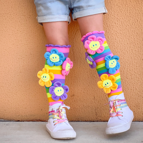 MADMIA 3-Pack Best Friend Love, Daisy & Sunset Knee High Socks - Kids & Adults Ages 6-99