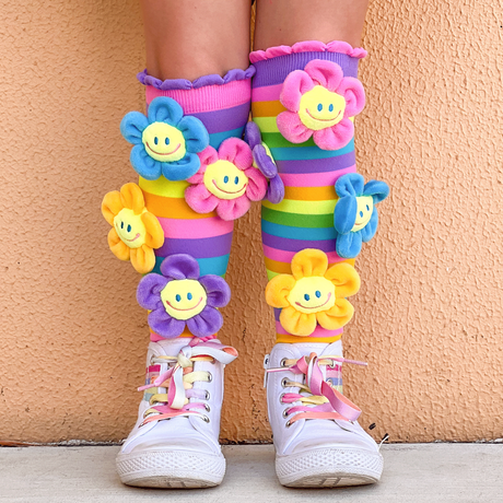 MADMIA 3-Pack Best Friend Love, Daisy & Sunset Knee High Socks - Kids & Adults Ages 6-99