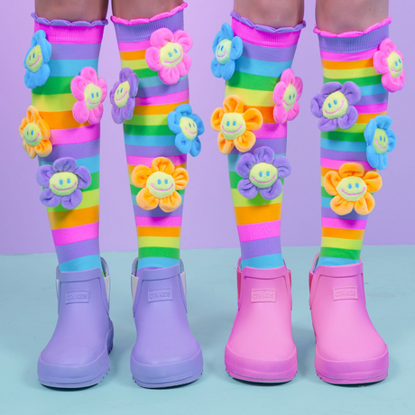 MADMIA 3-Pack Best Friend Love, Daisy & Sunset Knee High Socks - Kids & Adults Ages 6-99