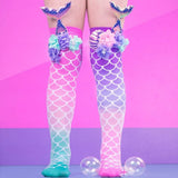 MADMIA Mermaid Tails Knee High Socks - Kids & Adults Ages 6-99 - 3D Tail & Seashell