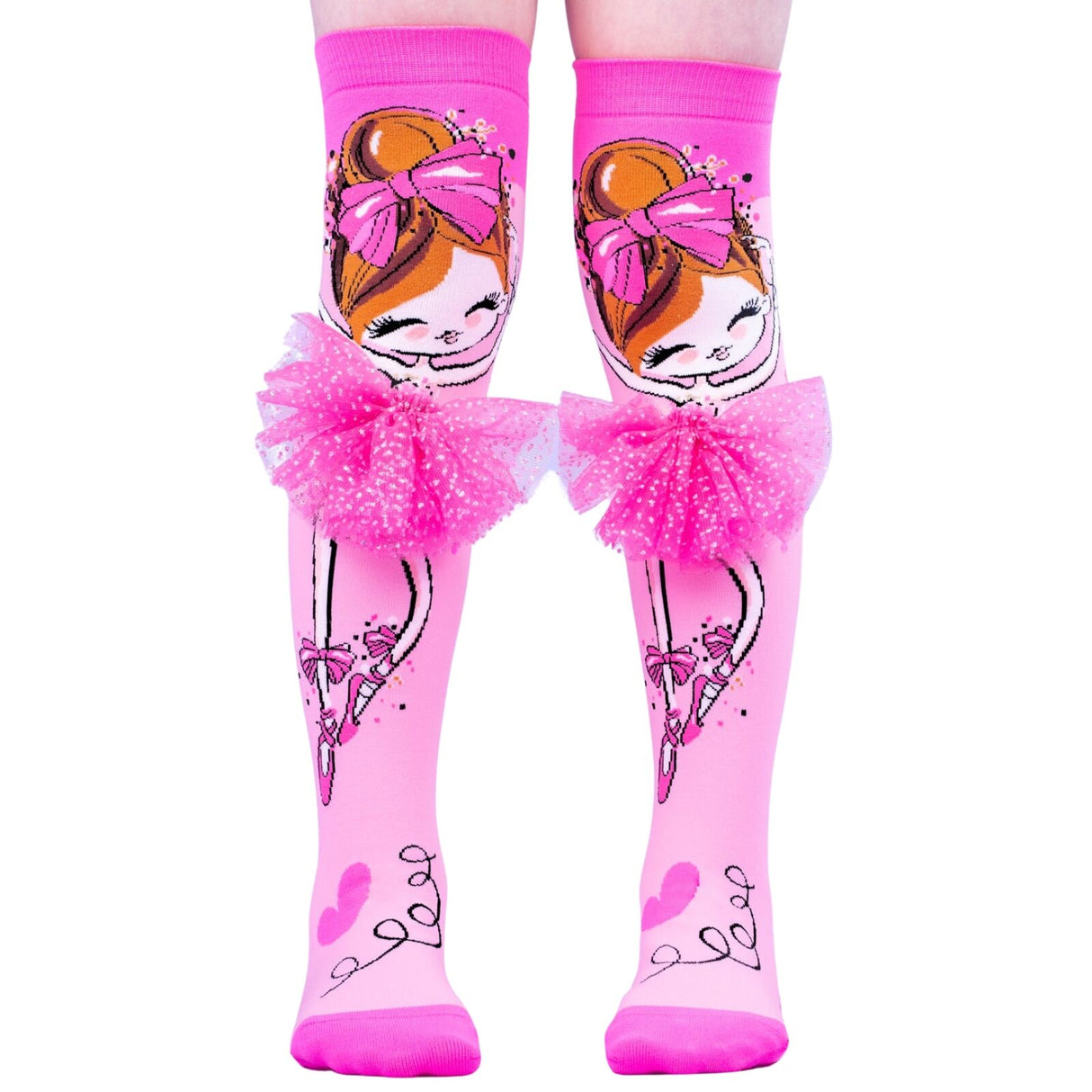 MADMIA Ballerina Girls Knee High Socks - Kids & Adults Ages 6-99 (Crazy Sock Day)