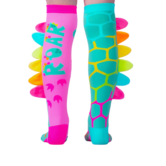 MADMIA Roar Knee High Socks - Kids & Adults Ages 6-99 (Crazy Sock Day)