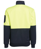 Munka Mens Hi Vis 1/4 Zip Fleece Sweat Sweater Jumper Warm Winter - Yellow/Navy
