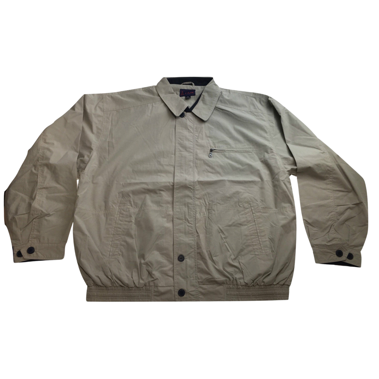 Mens Plus Size Jacket Big & Tall Blazer Zip Up Coat Bomber Military Style - Oyster