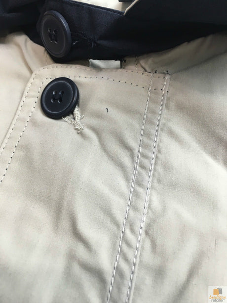 Mens Plus Size Jacket - Big & Tall Zip Up Bomber Coat (Military Style) in Beige