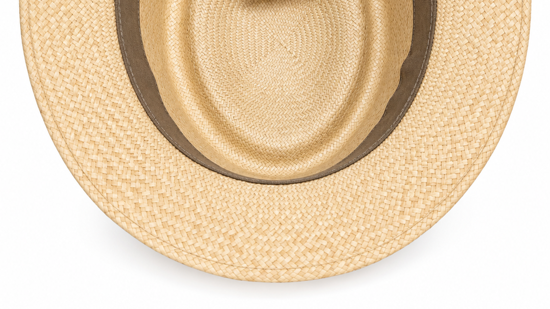 Woven Straw Pork Pie Trilby Hat - Natural