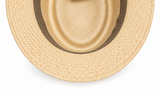 Woven Straw Pork Pie Trilby Hat - Natural
