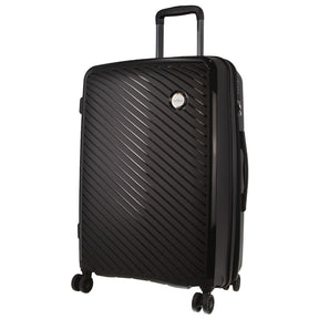 Milleni 65cm/82.5L Checked Luggage - Black (Pierre Cardin Inspired Travel Suitcase)
