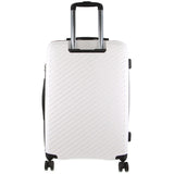 Milleni 75cm/124L Large Checked Luggage - White + Black Waist Bag (2-Item Travel Pack)