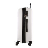 Milleni 75cm/124L Large Checked Luggage - White + Black Waist Bag (2-Item Travel Pack)