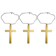3x Monk Cross Necklace Bulk Pack - Priest/Nun Religious (Halloween & Fancy Dress Accessory)