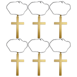 6x Monk Cross Necklace Bulk Pack - Priest/Nun Religious (Halloween & Fancy Dress Accessory)