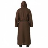 Adult Monk Medieval Costume - Mens Priest Hooded Robe Friar (Halloween & Fancy Dress)