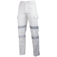 Tough Inc Cargo Pants - White w/ Reflective Scotch Tape (Painter/Night Worker Workwear UV50+)