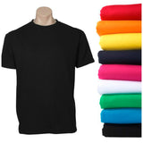 Plain T-Shirt 100% COTTON Basic Blank Tee Mens Ladies Casual BULK Adults - Black