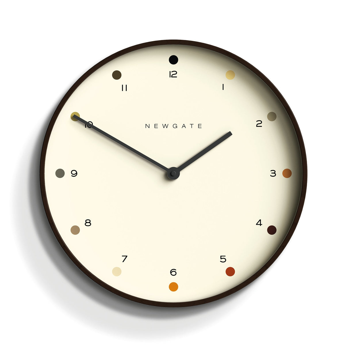 Newgate Mr Clarke Clock - Dark Wood & Dot Dial