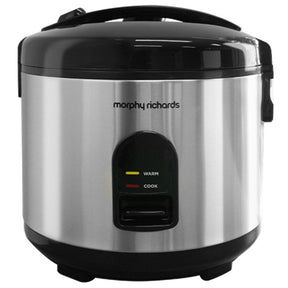 Morphy Richards Stainless Steel Rice Cooker 10-Cup - Silver/Black