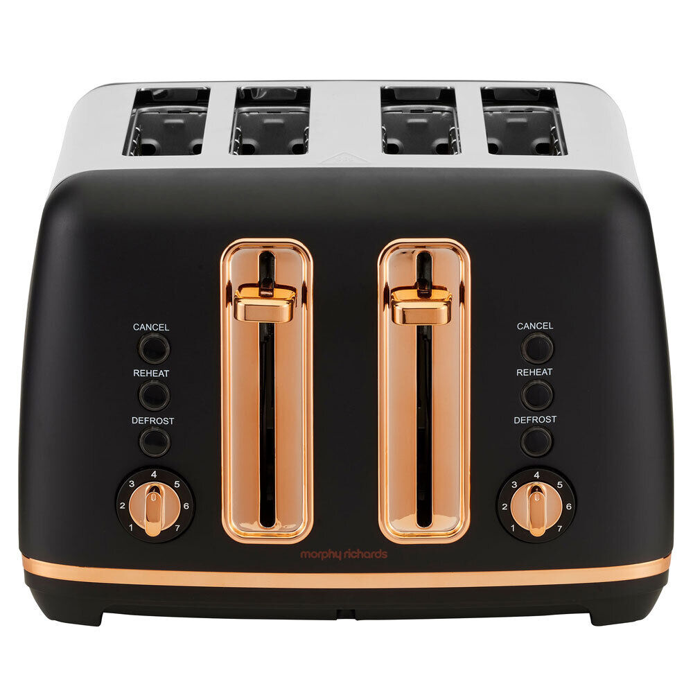 Morphy Richards Ascend 4 Slice Toaster Rose Gold Black