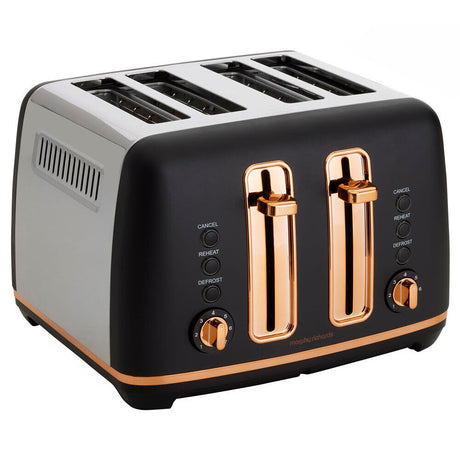 Morphy Richards Ascend 4 Slice Toaster Rose Gold Black