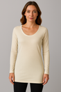 Merino Skins Womens Classic Scoop Neck Long Sleeve Tunic Thermal Underwear- Natural