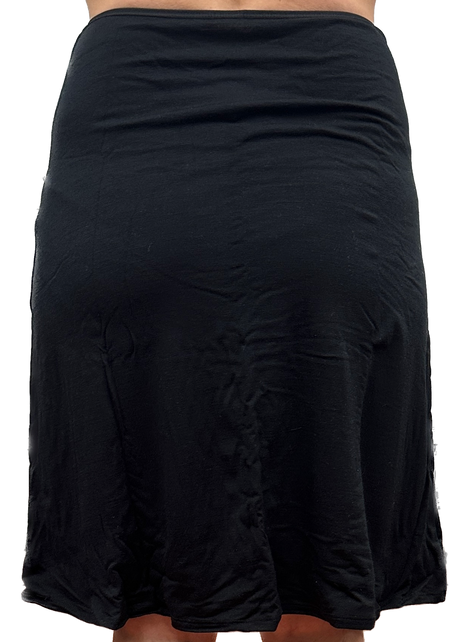 Merino Skins Essential A-Line Slip Under Skirt Thermal Wool Underwear - Black