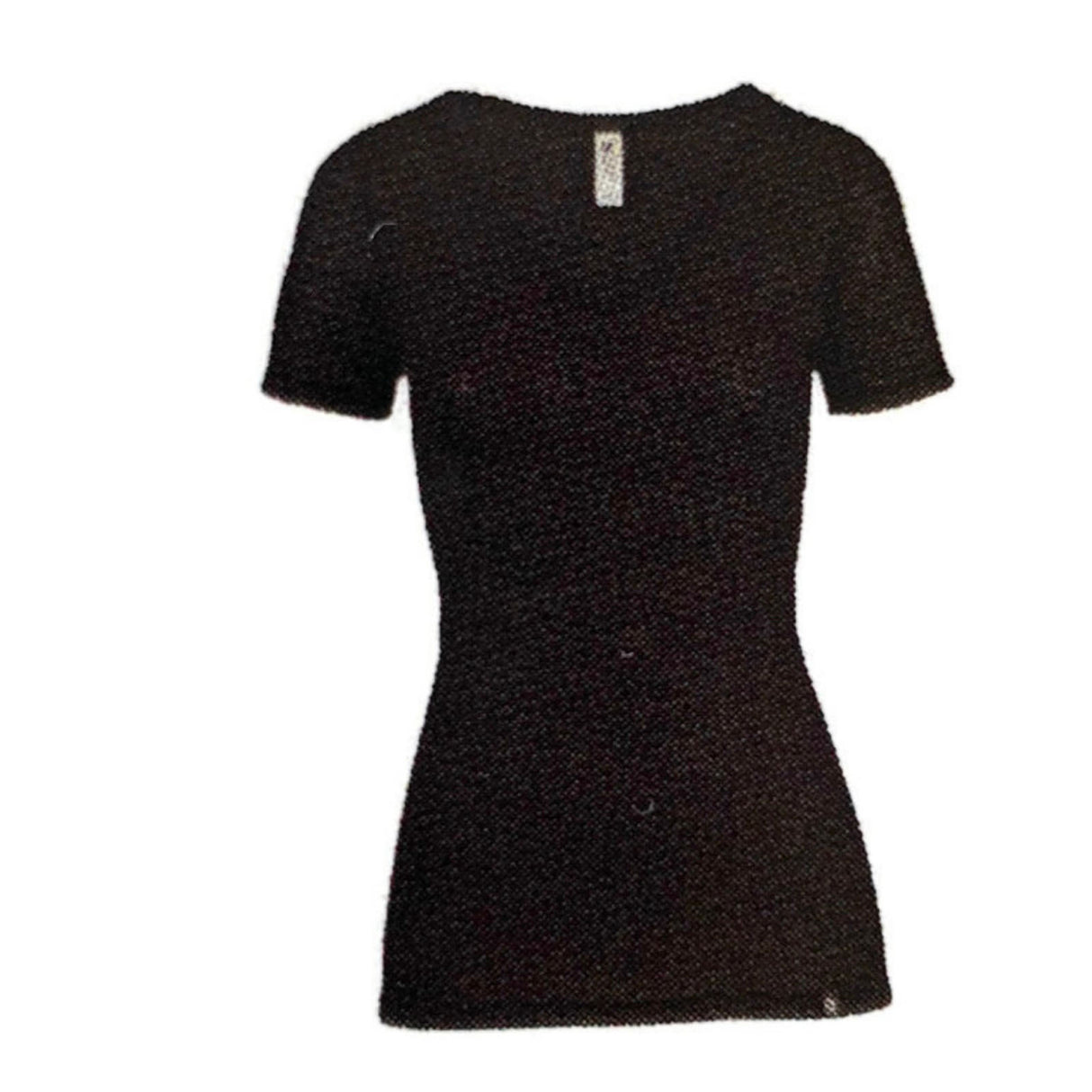 MERINO SKINS Ladies Verona V-Neck Tee Thermal Top Wool Blend - Black