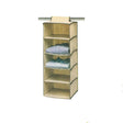 5 Tier Hanging Wardrobe Storage Holder – 30x30x100cm Clothes Organiser in Beige