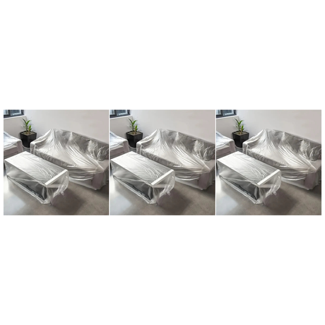 3x Plastic Dust & Paint Cover Sheet Pack - 4x5m Waterproof Dustproof (Furniture, Car & Outdoor)