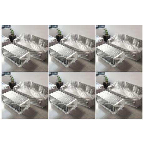 6x Plastic Dust & Paint Cover Sheet Bulk Pack - 4x5m Waterproof Dustproof (Furniture, Car & Outdoor)