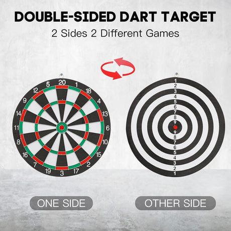 12" Dartboard Dart Board with Steel Darts Professional Competition Party Game