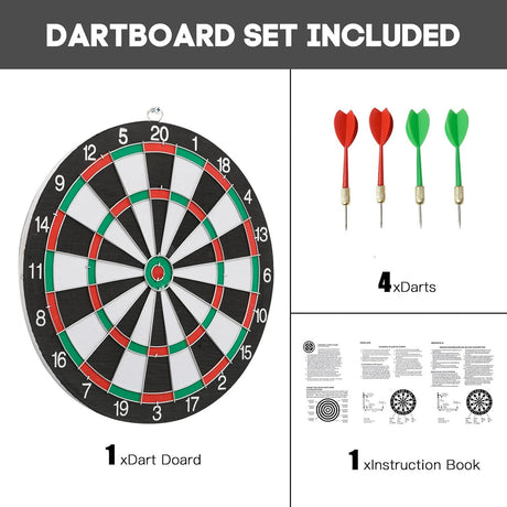 12" Dartboard Dart Board with Steel Darts Professional Competition Party Game