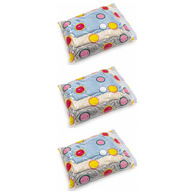 3x Vacuum Seal Clothing Storage Bag Pack - 70x100cm (Airtight Compressed Space Saver)