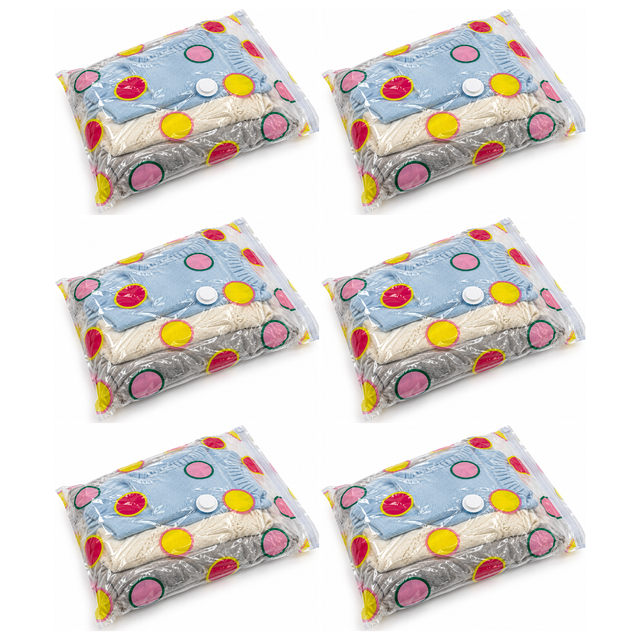 6x Vacuum Seal Clothing Storage Bag Bulk Pack - 70x100cm (Airtight Compressed Space Saver)