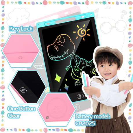 8.5" LCD Writing Tablet Drawing Board Colorful Handwriting Pad for Kids - Assorted Colours