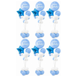 6x 165cm Birthday Balloon Stand Decoration Kit (21-Pieces) in Blue/White (Bulk Pack)